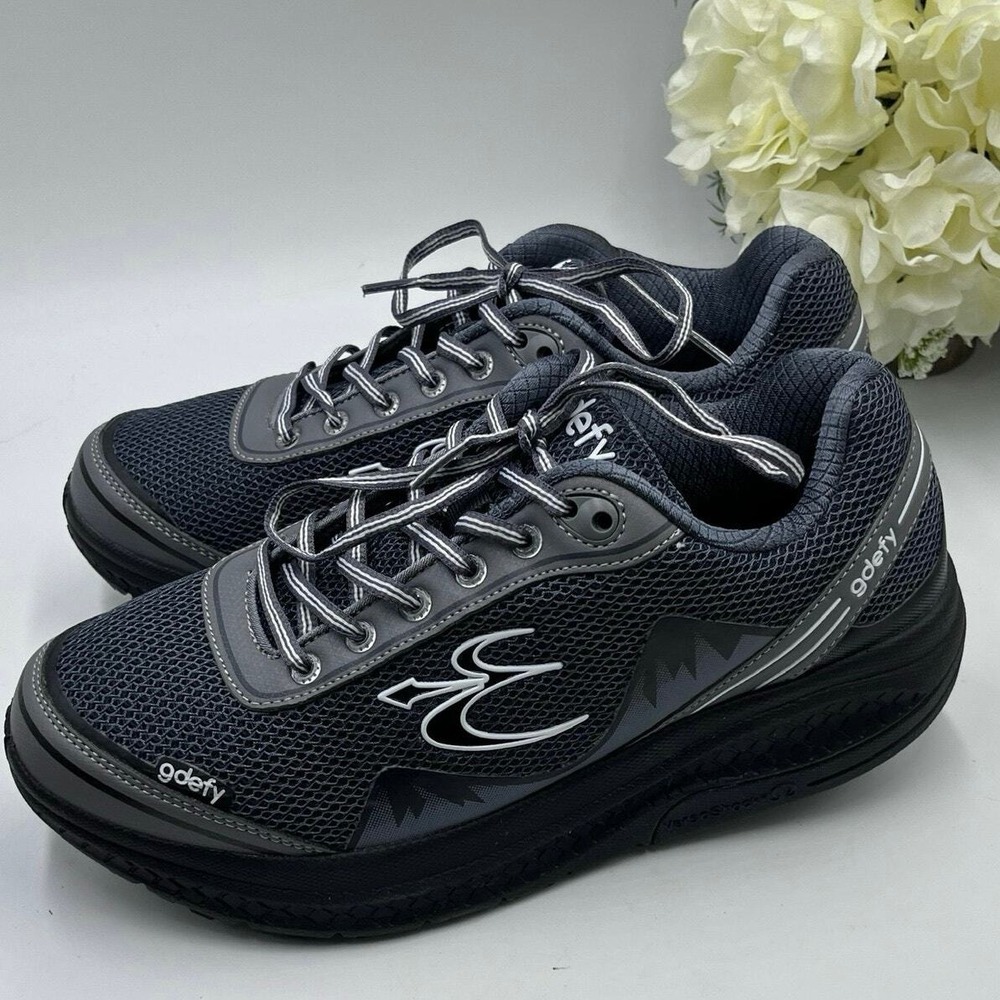 Gravity Defyer Men's black GDEFY Mighty Walk Athletic cushion Shoe sz M 9.5